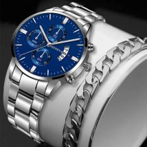 2 teile/satz Mode Herren Uhren für Männer Luxus Quarz Armbanduhr Männlich Business Casual Sport Armbanduhr