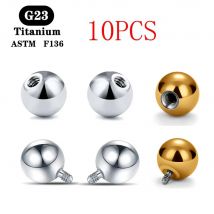 10 sztuk G23 tytan 14G 16G gwint zewnętrzny kulka z gwintem wewnętrznym akcesoria zamienne biżuteria do ciała akcesoria