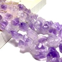 Feine Natürliche Raw Stein Amethyst Cluster Edelstein Perlen Spacer Perlen Für Schmuck Machen DIY Armband Handgemachte Accessoires Charme
