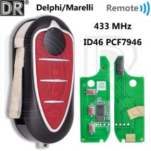 Grande Chip ID46 433 MHz Delphi/Marelli BSI Flip Chiave A Distanza Dell'automobile Per Alfa Romeo 147 159 Mito GTA 2008-2015 Giulietta 2010-2016