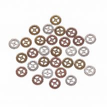 60PCS 10/12mm Small Size Three Color Metal Alloy Machinery Gear Pendant Jewelry Charm Jewelry Gear Findings