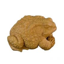 Natural Cypress  Golden toad sculptures and figurines  Chinese Frog Mascot Home Room Office Wealth Luck Feng Shui Decor