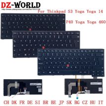 CH SWS GR DK FR DE SI BR BE JP SK BG CZ HU IT Tastatur mit Hintergrundbeleuchtung für Lenovo Thinkpad S3 Yoga 14 P40 Yoga 460 Laptop AZERTY QWERTZ