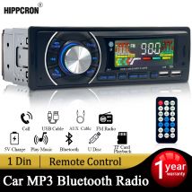Hippcron Autoradio 1 DIN-Stereoempfänger FM Bluetooth MP3-Audioplayer Mobiltelefon Freisprecheinrichtung Digital USB/TF mit In-Dash-Aux-Eingang