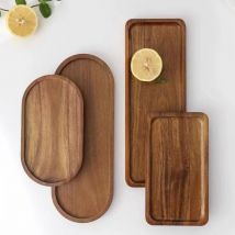 Massives Holztablett, rechteckiger Teller, Obst, Snacks, Lebensmittelaufbewahrungstabletts, Hotel, Zuhause, ovales Serviertablett, Dekorationsbedarf