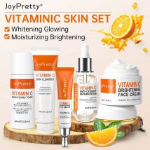 Vitamina C per il viso Set sbiancante Crema per la rimozione delle macchie scure Kit per la cura della pelle Schiarente per gli occhi Siero viso idratante Cura della pelle