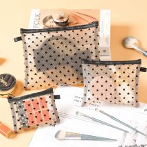 1Pcs Hot Mini Transparent Herz Make-Up Tasche Frauen Tragbare Lippenstifte Kosmetische Lagerung Beutel Ins Klar Ctue Kleine Make-Up Tasche