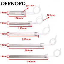 Riscaldatore a cartuccia ad immersione con filettatura NPT 220V 3/4 '' Elemento riscaldante elettrico in acciaio inossidabile 304 DN20 250W 500W 1KW 1.5KW 2KW