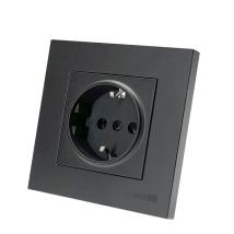 Presa di corrente nera WESA Presa elettrica standard 16A con presa di terra Presa a muro per pannello in plastica con vernice spray ignifuga
