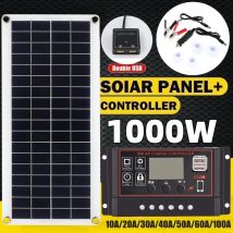 20W-1000W Pannello Solare 12V Cella Solare 10A-100A Controller Kit Piastra Solare Per Il Telefono RV Auto Caravan Casa di Campeggio Batteria Esterna