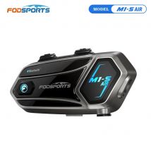 Fodsports M1-S AIR Interfono per moto, auricolare per casco Bluetooth, interfono per moto, 4 ciclisti, radio FM, condivisione musicale.