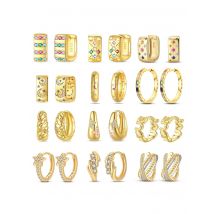 Woman Earrings 925 Silver Inlaid Zircon Colorful Starlight Earrings Golden for Women Engagement Birthday Fine Jewelry Gift