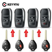 KEYYOU 1Pcs Key Shell Modified Flip Folding Remote Key Shell For Toyota RAV4 Wish Camry Hiac Corolla Hilux Fortuner 2/3/4 Button