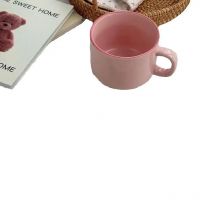 Pink Ceramic Cup Girls Cute Coffee Cups Breakfast Milk Oatmeal Mug Office Water Cup Birthday Gift Drinkware