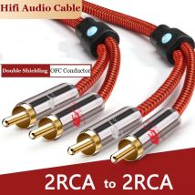 Hi-Fi-Audiokabel, 2 Cinch auf 2 Cinch-Stecker, für Verstärker, CD, DVD, TV, Soundbox, Heimstereoanlage, OFC-geschirmte Kabel