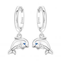 PANPOKI 925 Sterling Silver Dolphin Marine Animal Drop Earrings Women Earrings Charm Fashion Versatile Party Jewelry Gifts