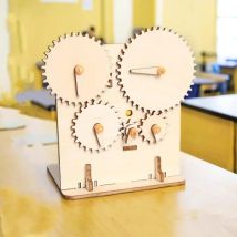 STEM  Wooden Mechanical Gear DIY 3D Puzzle Science Stem Model Building Kits Laser Cutting Action by Clockwork Gift Toys For Kid