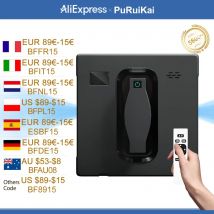 PuRuiKai Robot lavavetri, doppio spruzzo d'acqua, memoria intelligente, alta aspirazione a vuoto, sensore laser, robot per la pulizia dei vetri delle pareti domestiche