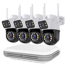 4CH Wireless CCTV System WiFi Kamera Kit 6MP IP Kameras mit Dual Objektiv Sicherheit Audio NVR Video Überwachung Set ICsee