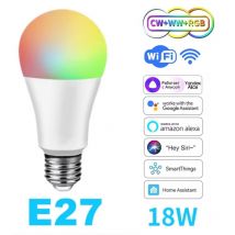 Wifi smart led lampe e27 18w rgb stimme dimm bares licht ampolleta par lante wifi lampe arbeit mit google assistent home alice alexa