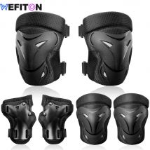 6PCS Knie Ellenbogenschützer Handgelenkschützer Schutzausrüstung Set für Skateboarden Radfahren Rollschuhlaufen Roller Reiten BMX Radfahren Sport