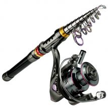 1.8-3.6m Wędka i kołowrotek z włókna węglowego Super twardy teleskopowy zestaw kołowrotka spinningowego Maksymalny opór 3-8kg Pesca