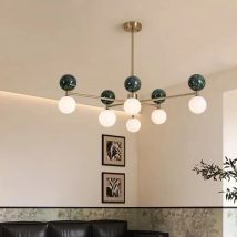 Nowoczesna lampa wisząca w stylu nordyckim, w całości miedziana, z marmurowym LED, minimalistyczna, do sypialni, salonu, jadalni, baru, personalizowana.