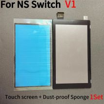 1-2pcs for NS Nintend Switch V1 Touch Screen Digitizer +Dust-proof Sponge Adhesive Strips Sticker Replacement for NS Switch