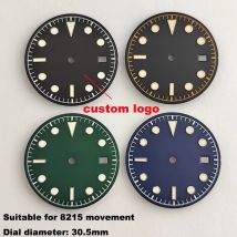 Miyota 8215 Zifferblatt, 30,5 mm Zifferblatt, grün leuchtende 8215-Zeiger, passend für 8215-Uhrwerk, Uhrenzubehör