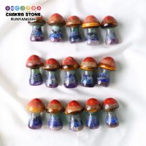 1pc natürliche sieben Chakra Pilz Figur Heil kristall Handwerk für Reiki Balancing Home Decoration DIY Wald Landschafts bau