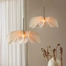 Wabi-sabi tkanina wisiorek światło kwiat wiszące światło na wyspę kuchenną salon sypialnia połysk dekoracje domu lampy E27