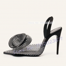 Spitze Strass Blume PVC Sandalen Frauen Sling back transparente High Heels Sandalen Sommer Runway weibliche Luxus Party Schuhe