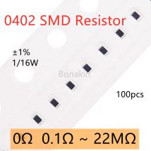 100 Stück 0402 1 % SMD-Widerstand 0R 4,7 Ω 10 Ohm 22R 33R 100R 120R 200R 470R 1K 1,5K 2K 2,2K 4,7K 5,1K 10K 12K 13K 20K 30K 47K 200K 1M