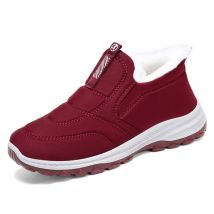 Damen-Schneestiefel, mit Fell gefüttert, warme Winterstiefel, rutschfeste Stiefeletten, leichte Outdoor-Wanderschuhe, flache Schuhe für Damen