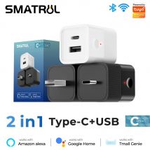 SMATRUL Tuya Smart Wireless WIFI Adattatore di alimentazione USB Type-C Convertitore a doppia porta caricatore app interruttore timer di controllo remoto