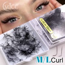 M l spezielle Locken 6mm 7mm profession elle lose Promade Fan hand gefertigte russische Volumen vorgefertigte Fans dünne spitze Basis Wimpern verlängerung