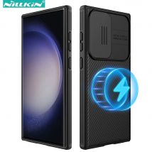 Nillkin Magnetische Hülle für Samsung Galaxy S24 Ultra / S24+ / S23 Ultra / S22 Ultra, stoßfest mit verschiebbarer Kameraabdeckung