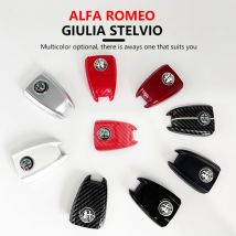 Custodia per chiave di ricambio per copritasti auto per Alfa Romeo Giulia Stelvio Tonale in fibra di carbonio
