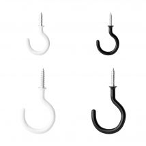 gancio per vite per porta in legno bianco nero grande con viti a occhiello in ganci per parete in legno soffitto avvitamento gancio portachiavi in metallo avvitato