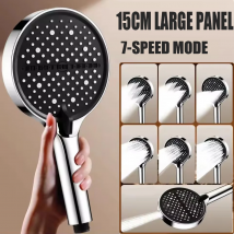 Neue 15 CM Big Panel Massage Spa Druck Dusche Kopf 7 Modi Hochdruck Regen Dusche One-Key-Stop Handbrause