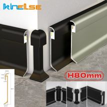 H80mm oberflächen montierte LED-Sockel leiste Aluminium profil Wand verkleidung Form platte Hintergrund beleuchtung Kanal Treppe Eck leiste Streifen Licht