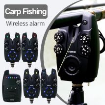 Hirisi Set di allarmi per pesca alla carpa wireless Indicatore di allarme per morso antifurto Attrezzatura da pesca alla carpa 1 + 4 Set S4