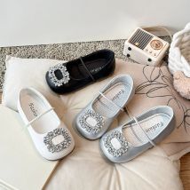 Mädchen-Wohnungen, rutschfest, weiche Sohle, runde Zehen, Kinder-Lederschuhe, französischer Stil, elegant, 2025, neue Mode, Kinder-Tanzschuhe, Slip-on