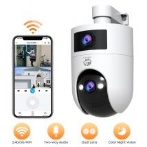 JOOAN 4K 6MP HD cámara PTZ al aire libre lente Dual pantalla AI seguimiento 5G WIFI IP cámara de seguridad CCTV cámaras de videovigilancia