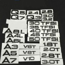 Nero Argento 1.8T 2.0T 2.4 3.0T 3.2 3.6 4.2 A3 A4 A5 A6L A7 A8L Q3 Q5 Q7 Emblema Per Audi Auto Adesivo Posteriore Distintivo Logo Accessori