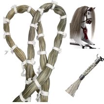 250g Grey Real Horse Hair For DIY Rocking Horse Tail Mane Forelock On Hide, Horsetail Extension