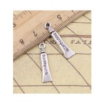 25pcs Charms Tooth Toothpaste 28x6mm Tibetan Bronze Silver Color Pendants Antique Jewelry Making DIY Handmade Craft For Necklace