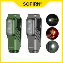 SOFIRN ST10 1000lm Mini Morsetto Torcia 144m 7000K Luce LED 14500 USB C Ricaricabile Lampada Bianca e Rossa IPX6 con Tappo Posteriore Magnetico