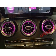 Juego completo de 64 colores para Mercedes Atmosphere LED C/GLC 2014-2022 x253 w205 Luz ambiental de turbina para ventilación de aire con tweeter giratorio.