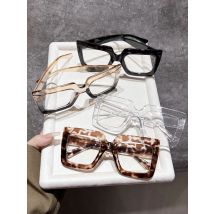 4-teiliges extra großes Retro-Brillenset mit transparenten Gläsern für Damen, Gelee-Süßigkeitsfarbe, nicht geeignet für Party-Dekoration im Freien, Geschenke